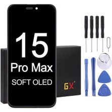 Çelik Pro Apple Uyumlu Iphone 15 Pro Max Ekran LCD Dokunmatik Full Gx OLED
