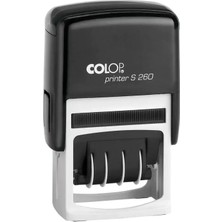 Colop S260 Tarih Kaşe(Tr) Siyah Kasa Mavi/kırmızı Keçe - 24X45MM