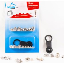 Storemax Çıtçıt 10 mm Kendin Yap Kiti, Cüzdan, Giyim, Çanta, Deri Için Çekiçle Uygulama Aparatları ve Gümüş Renk 15 Adet Vt2 Çıtçıt Düğme Takım-Paslanmaz Pirinç