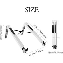Storemax Laptop Standı Yükseltici Katlanabilir 3 Kademe Abs Hafif Taşınabilir Notebook MacBook Tablet iPad Uyumlu Kaymaz Silikon Ayaklı Ergonomik Masaüstü Stand Siyah