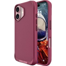 Bix iPhone 16 Plus Vortex Magsafe Kılıf Stand Özellikli 3x Korumalı Mikro Fiber Iç Yüzey Kırmızı