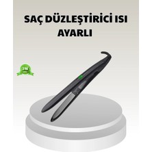 Epilons Dijital Ekranlı Isı Ayarlı Saç Düzleştirici –  Titanyum Plaka, Seyahat Dostu Tasarım