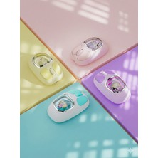 Zilvana Pikacu Detaylı Sevimli Bluetooth Kablosuz Mouse Şarjlı Sessiz Çift Mod (Kızlar ve Çocuklar Için)