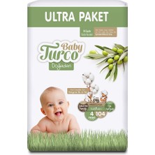 Baby Turco Doğadan Ultra Fırsat Paketi Maxi 4 Beden 104 Adet (2 Adet)