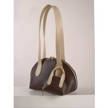 Özüm Takı Çanta Kadın Omuz ve Kol Çantası Krem Kahverengi