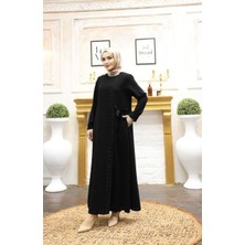 Hülyanur Kadın Büyük Beden Petek Kumaş  Yandan Bağlamalı  Ferace