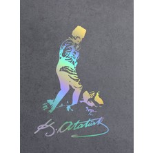 Sticker Usta Mustafa Kemal Atatürk Hologram Janjan Sticker Kocatepe Siluet Araba Oto Motosiklet Karavan Sticker 00617