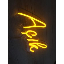Neon Tabela Neon Dekoratif Duvar Aydınlatması Açık