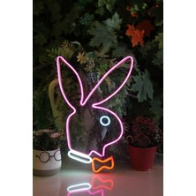 Neon Tabela Neon Dekoratif Duvar Aydınlatması Tavşan