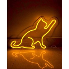Kedi Figürü Neon Tablo Neon LED Tabela