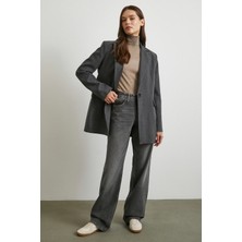 Never More Beş Cepli Yüksek Bel Jean Gri