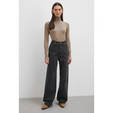 Never More Beş Cepli Yüksek Bel Jean Siyah