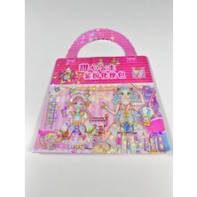 Karton Çanta Şeklinde Çıkartma, Boyama ve Elbise Giydirme Seti