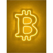 Bitcoin Neon Tabela Btcneon LED Dekoratif Kripto Para Duvar Aydınlatması