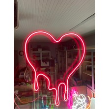 Akan Kalp Figürlü Neon Duvar Dekarasyon Tablosu