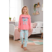 Vitmo Kız Çocuk Uzun Kollu %100 Pamuk Pijama Takımı Pretty Bow