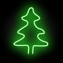 Yılbaşı Ağaç Dekoratif Neon LED Işıklı Aydınlatma Tablo