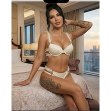 Dominant Tül Fırfır Detaylı Kadın Sütyen Takım – Sexy İç Giyim / Özel Gün / Büyük Beden Seçenekler