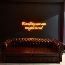 Everythıng You Can Imagıne Is Real - Neon LED Dekoratif Duvar Yazısı Tabelası Gece Lambası