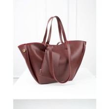 Özüm Takı Çanta Kadın Büyük Boy Kol ve Omuz Çanta Bordo