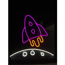 Roket Ay Neon LED Tabela