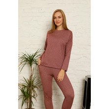 Moda Çizgi Kadın Pamuk Eşofman Takım 9035