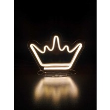 Kral Tacı Modeli Masaüstü Neon LED Obje Hediye