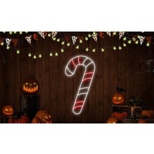 Neon LED Tabela Yılbaşı Noel Şeker Modeli Duvar Dekorasyon