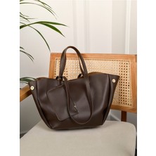 Özüm Takı Çanta Kadın Büyük Boy Kol ve Omuz Çanta Kahverengi