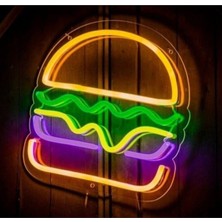 Neon LED Işıklı Hamburger