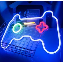 Ps Kolu Neon Tabela Gece Lambası Ps Cafe Gamepad