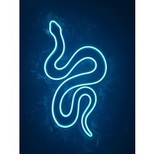 Neon LED Tabela Yılan Modeli Duvar Dekorasyon