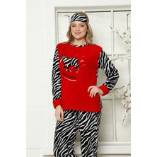 Moda Çizgi Polar Kadın Pijama Takımı