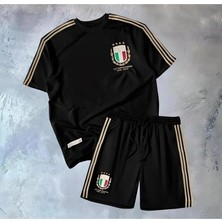 Alaturka Mix Italya Milli Takımı 125.YIL Özel Üretim Siyah Çocuk Forması 3'lü Set