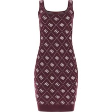 Guess Sarah 4g Kolsuz Triko Kadın Bordo Elbise W4BK98Z3JD2-F4T5