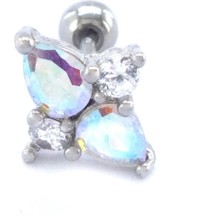 Bz Burgu Zincir 316L Çelik Zirkon Taşlı Şekilli Piercing PRC-185