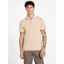 Guess Kısa Kollu Paul Guess Yakalı Polo Yakalı Erkek Kahverengi Polo T-Shirt M6RP47KARS2-G1DR