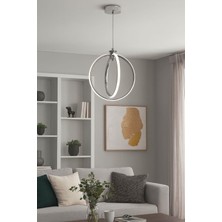 Avizem Ledli Avize Küre Yuvarlak Büyük Krom