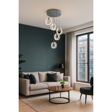 Avizem Krıstal Modern Avize Akrilik 9001 4+1 Krom