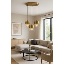 Avizem Camlı Avize Çift Cam 3 Lu Eskitme