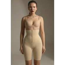 Ten Rengi King Bee Kum Saati Görünüm  Vücut Şekillendirici Göbek Basen ve Bacak Toparlayıcı Sarkma Önleyici Sıkılaştırıcı Seamless Kopçalı Paçalı Korse