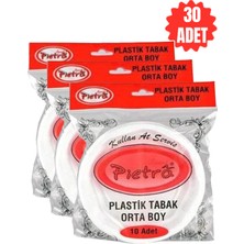 Pietra Plastik Orta Boy Tabak 17 cm 10'lu 3 Paket