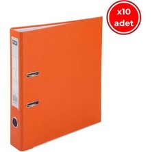 Kraf Büro Klasörü, 10 Adet, Dar, A4 Boyut, 2 Halkalı, Turuncu