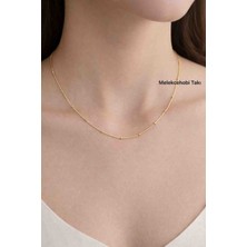 Xuping Jewelry 14K Altın Renk Boncuklu Ince Zincir Kolye – Günlük & Şık Tasarım