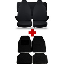 Castor Otomotiv Nissan Skystar Uyumlu Penye Koltuk Kılıfı ve Paspas Seti Siyah Renk