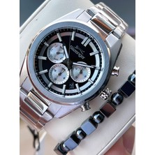 Slazenger Çelik Kordon Iç Fonksiyonları Aktif 100 mt Su Geçirmez + Bileklik Hediyeli Erkek Kol Saati VS.BLKT.0788