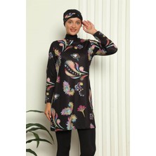 Moda Çizgi Tam Tesettür Dijital Desenli Mayo 31041