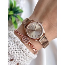 Lee Cooper Çelik Kordonlu 3 Atm Suya Dayanıklı + Bileklik Hediyeli Kadın Kol Saati VS.BLKT.0792