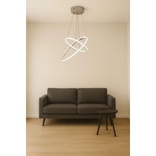 Avizem Ledli Avize Halka 2 Li 2 Kanal 50+30 cm Krom