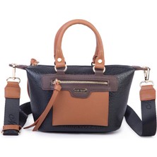 Nas Bag Kadın Mini El ve Postacı Çantası Siyah Taba Kahve Victoria